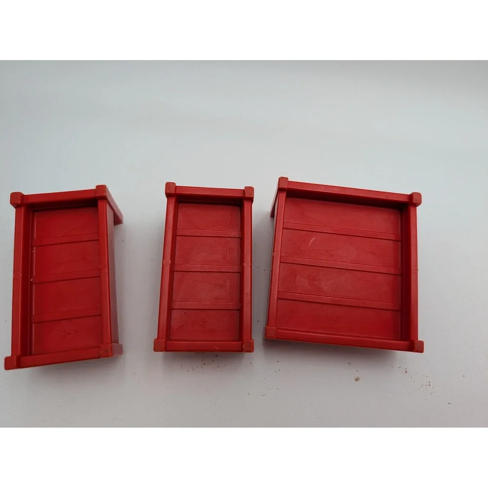 Fisher Price Little People Red Beds Vintage 993 Castle Furniture Lot of 3